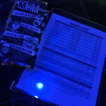 The Dark Room - a menu and a blue light - American Near Me - Broadview Heights, Ohio