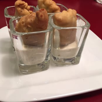 The Cider Press - Southwest Shrimpanadas appetizer in ranch style dressing served piping hot in shot glasses - American Near Me - Inwood, West Virginia The Cider Press - Southwest Shrimpanadas appetizer in ranch style dressing served piping hot in shot glasses - American Near Me - Inwood, West Virginia