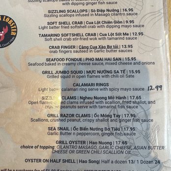 Drunken Lobster - Menu - Vietnamese Near Me - Houston, Texas