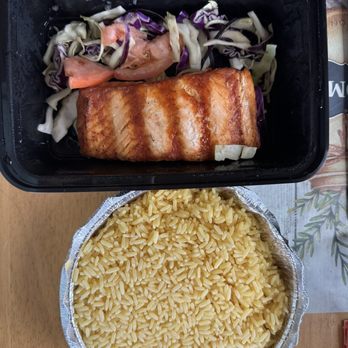 The Pit Barbeque - Salmon with rice - Barbeque Near Me - Bloomfield, New Jersey
