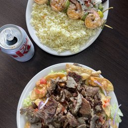 Gyro Nachos and Shrimp Kabab! Gyro Nachos and Shrimp Kabab!