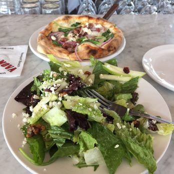 Pizza Nova - This is a small "Best Salad" with the Goat Cheese pizza!! Nom nom...I had already devoured the garlic knots - Pizza Near Me - San Diego, California Pizza Nova - This is a small "Best Salad" with the Goat Cheese pizza!! Nom nom...I had already devoured the garlic knots - Pizza Near Me - San Diego, California