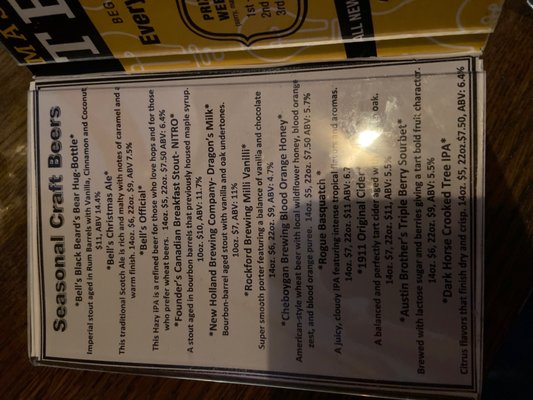 Menu photo 5 Lake Street Pub Boyne City, MI