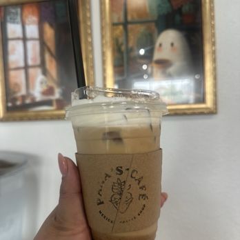 Pana's Cafe - Iced Cookie Butter Latte with Bischoff crumble - Desserts Near Me - Commerce, California