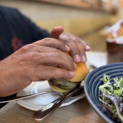 Dig In: (Hubs' Double Patty+Cheddar+Pickles) He Liked It