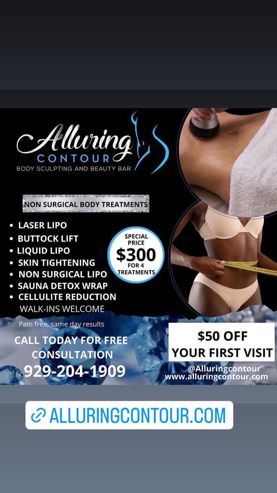 Alluring contour Body Contouring And Beauty Bar Logo