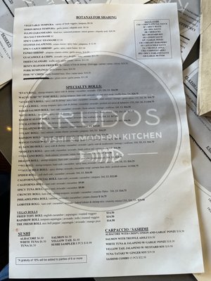 Menu photo 2 Krudos Sushi & Modern Kitchen Maywood, CA Menu photo 2 Krudos Sushi & Modern Kitchen Maywood, CA