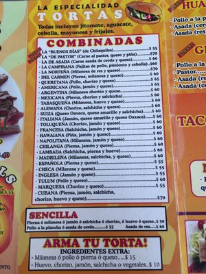 Menu photo 5 Tortas del Carmen Playa del Carmen, ROO