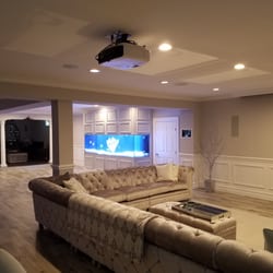 Total Aquariums - custom installation. 10 feet long glass aquarium