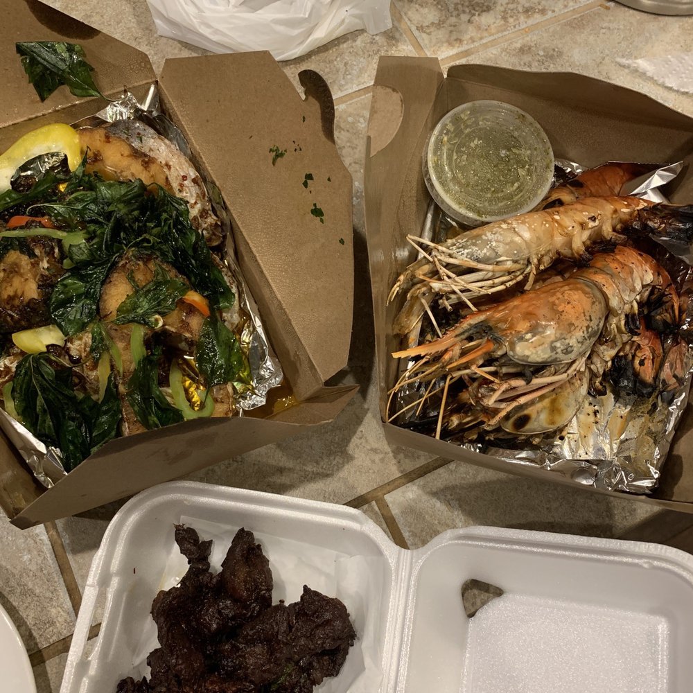 Esan Zap - Goong Yang Crispy Cat Fish with Spicy Basil Neah Dad Dieaw - Thai Near Me - Lacey, Washington Esan Zap - Goong Yang Crispy Cat Fish with Spicy Basil Neah Dad Dieaw - Thai Near Me - Lacey, Washington