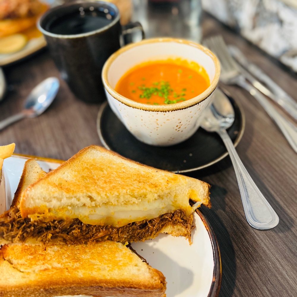 Brunch by De Martino - Short rib grilled cheese & tomato soup - Latin American Near Me - Somerville, New Jersey