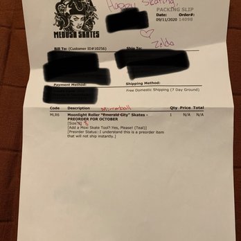 Medusa Skates - My invoice.. casually switched out the skate size  and note the skate tool. - Customized Merchandise Near Me - Austin, Texas