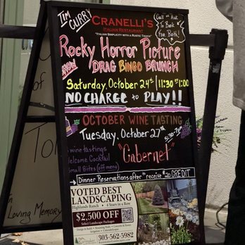 Cranelli's Italian Restaurant - Board 10/10/26 with fun upcoming activities at Cranelli's. - Italian Near Me - Lone Tree, Colorado Cranelli's Italian Restaurant - Board 10/10/26 with fun upcoming activities at Cranelli's. - Italian Near Me - Lone Tree, Colorado