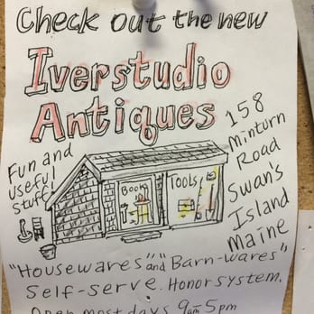 Iver Studio - Posted at the post office--the best advertising location on the island. - Antiques Near Me - Swans Island, Maine