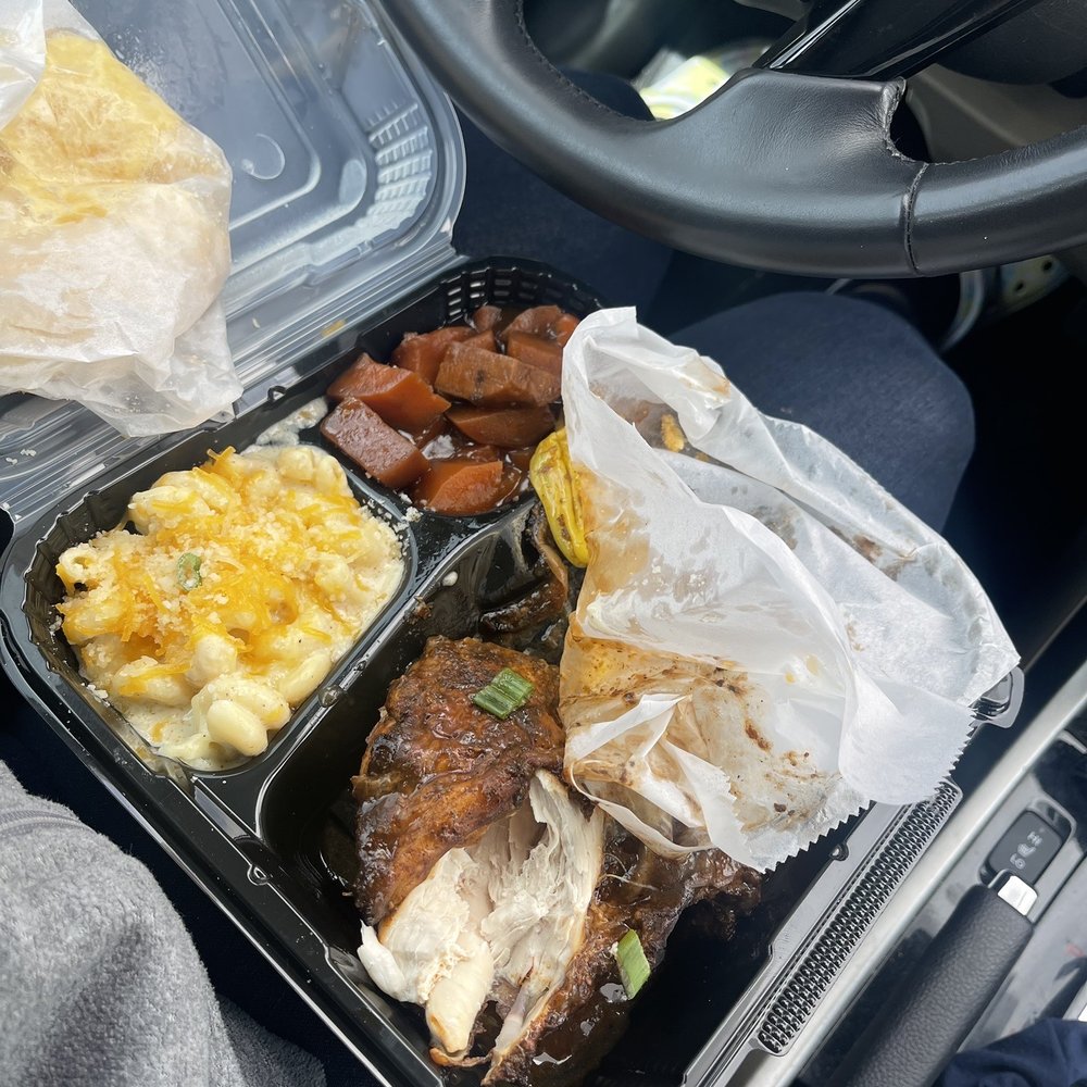 Godfreys - Jerk chicken, Macaroni and cheese, yams ,cornbread - Caribbean Near Me - Flowood, Mississippi Godfreys - Jerk chicken, Macaroni and cheese, yams ,cornbread - Caribbean Near Me - Flowood, Mississippi