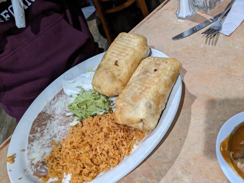 Chile Verde and Chile Colorado chimichangas Yelp