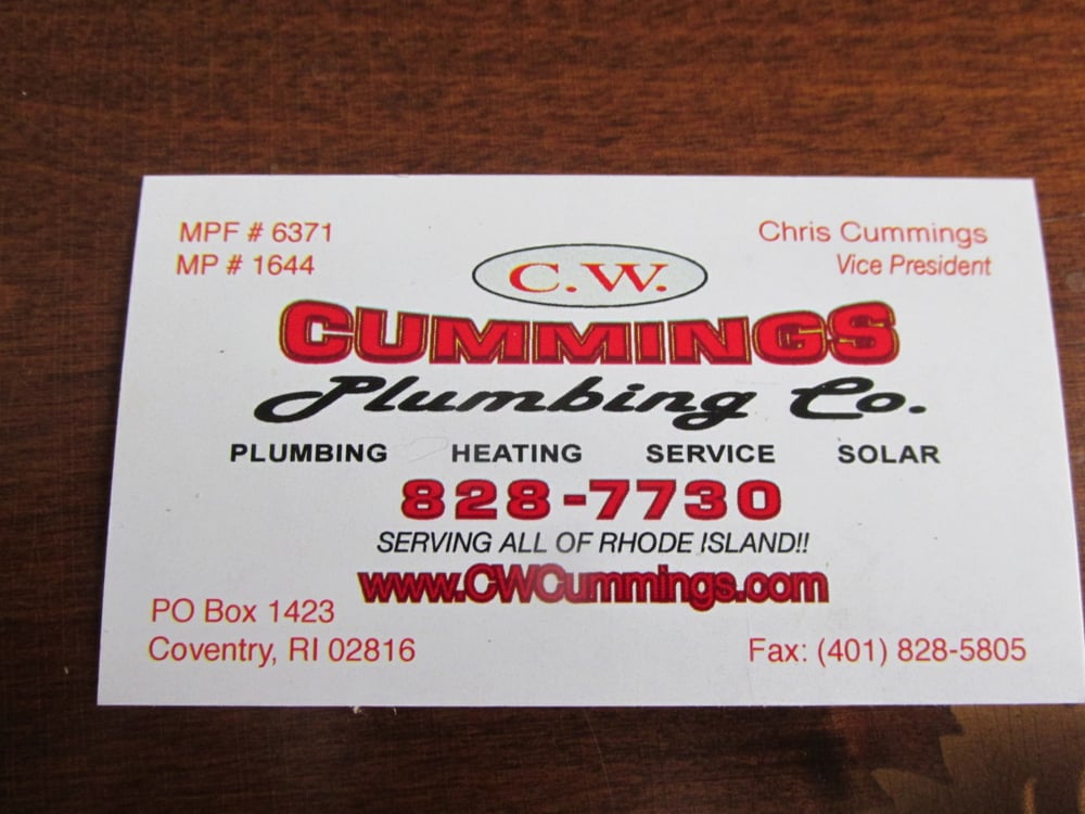 Slide of CW Cummings Plumbing