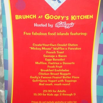 Goofy S Kitchen Menu Yelp