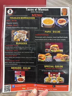 Menu photo 2 Tacos El Mamon Arlington, TX Menu photo 2 Tacos El Mamon Arlington, TX