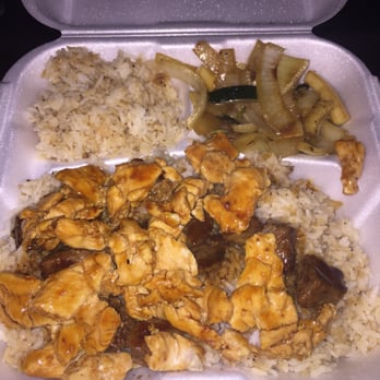 HibachiMan - "Choose two" combination steak and chicken hibachi with mixed veggies and rice. - Japanese Near Me - Atlanta, Georgia