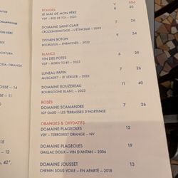 Café de Mars - Wine menu