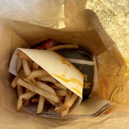 french fries in a paper bag