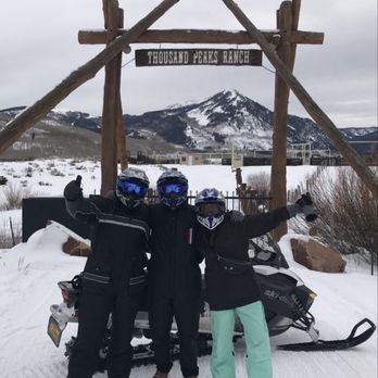 Park City Peaks Snowmobiling - Me on the far right in the mint pants before incident - Tours Near Me - Oakley, Utah