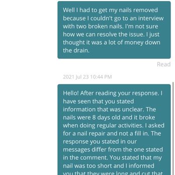 Dynasty Nails - This is where I informed them of their mid communication and called them out on their false response. There are too many excuses - Nail Salons Near Me - Albuquerque, North Carolina