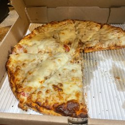 Medium Pepperoni and sausage with extra cheese and sauce Medium Pepperoni and sausage with extra cheese and sauce