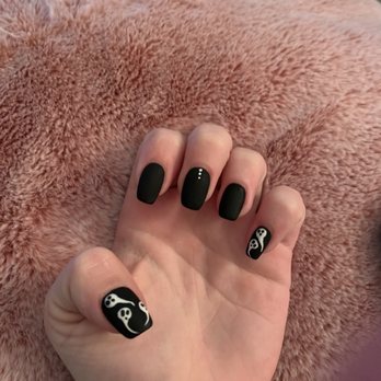 Priti Nails - Matte black ghost acrylics - Nail Salons Near Me - Lynnwood, Washington Priti Nails - Matte black ghost acrylics - Nail Salons Near Me - Lynnwood, Washington