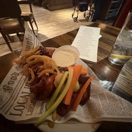 Bourbon Brown Sugar BBQ Wings.. and tiny little onions. Great flavor Bourbon Brown Sugar BBQ Wings.. and tiny little onions. Great flavor
