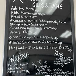 Express Cuts & Tans - Price list. Would like to see a senior rate‍