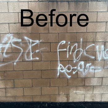 STP pressure washing - Graffiti on brick wall - Pressure Washers Near Me STP pressure washing - Graffiti on brick wall - Pressure Washers Near Me