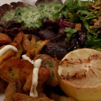 Black Rail Kitchen + Bar - CHERMOULA GRILLED FLANK STEAK! - Mediterranean Near Me - Carlsbad, California Black Rail Kitchen + Bar - CHERMOULA GRILLED FLANK STEAK! - Mediterranean Near Me - Carlsbad, California
