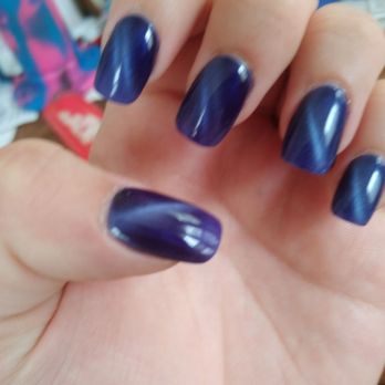 Nails by NiNi - Beautiful blue cat eyes acrylic with tips filled the last time I went in. - Nail Technicians Near Me - Springfield, Illinois