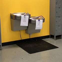 No water that health, but there are no water bottles in the drink machine.