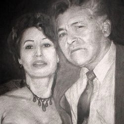 Brian Perez Design - Reverse charcoal drawing of my Grandma & Grandpa