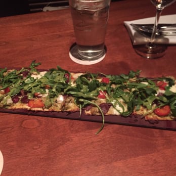 Seasons 52 - Garlic Pesto Chicken flatbread - New American Near Me - Oak Brook, Illinois Seasons 52 - Garlic Pesto Chicken flatbread - New American Near Me - Oak Brook, Illinois