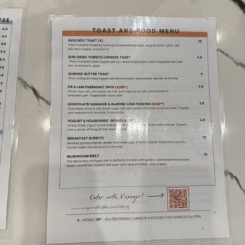 Voyager Craft Coffee - Food menu - Coffee Roasteries Near Me - Cupertino, California Voyager Craft Coffee - Food menu - Coffee Roasteries Near Me - Cupertino, California