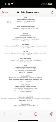 Menu photo 5 Bistro Le Roux Lake George, NY