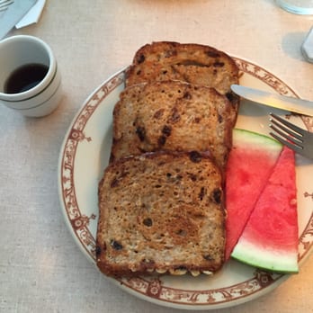 Moon and River Cafe - Vegan French toast with watermelon slices and a cup of coffee! - Breakfast & Brunch Near Me - Schenectady, New York