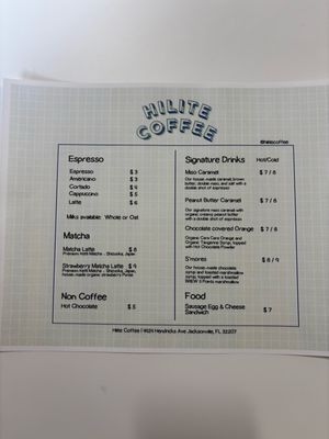 Menu photo 5 Hilite Coffee Jacksonville, FL Menu photo 5 Hilite Coffee Jacksonville, FL