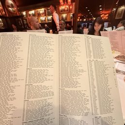 Wine menu Wine menu