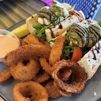 Bad Monkey - Caprese Sub with onion rings - Burgers Near Me - Ocean City, Maryland