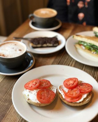 Photo of Grindcore House - Philadelphia, PA, US. Everything bagel with scallion cream cheese & tomato