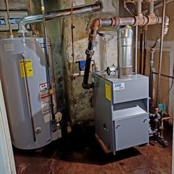 Somai HVAC - New Utica steam boiler and A.O. smith water heater installation