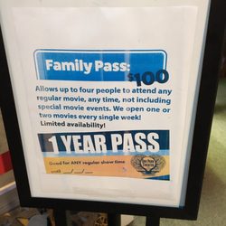 Oak Park Theater - Special movie pass option. Good for an entire year for unlimited movie access.
