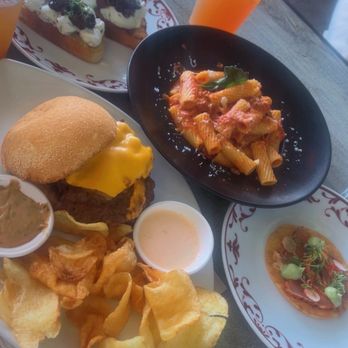 Terrace by Mix Mix - Goat Cheese Toast, Albacore Tostada, Pasta Bolognese, and Wagyu Cheeseburger - New American Near Me - Costa Mesa, California Terrace by Mix Mix - Goat Cheese Toast, Albacore Tostada, Pasta Bolognese, and Wagyu Cheeseburger - New American Near Me - Costa Mesa, California