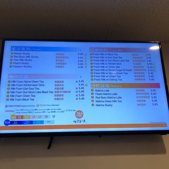 TeaTop - Menu as of Feb2023 - Bubble Tea Near Me - Newark, California