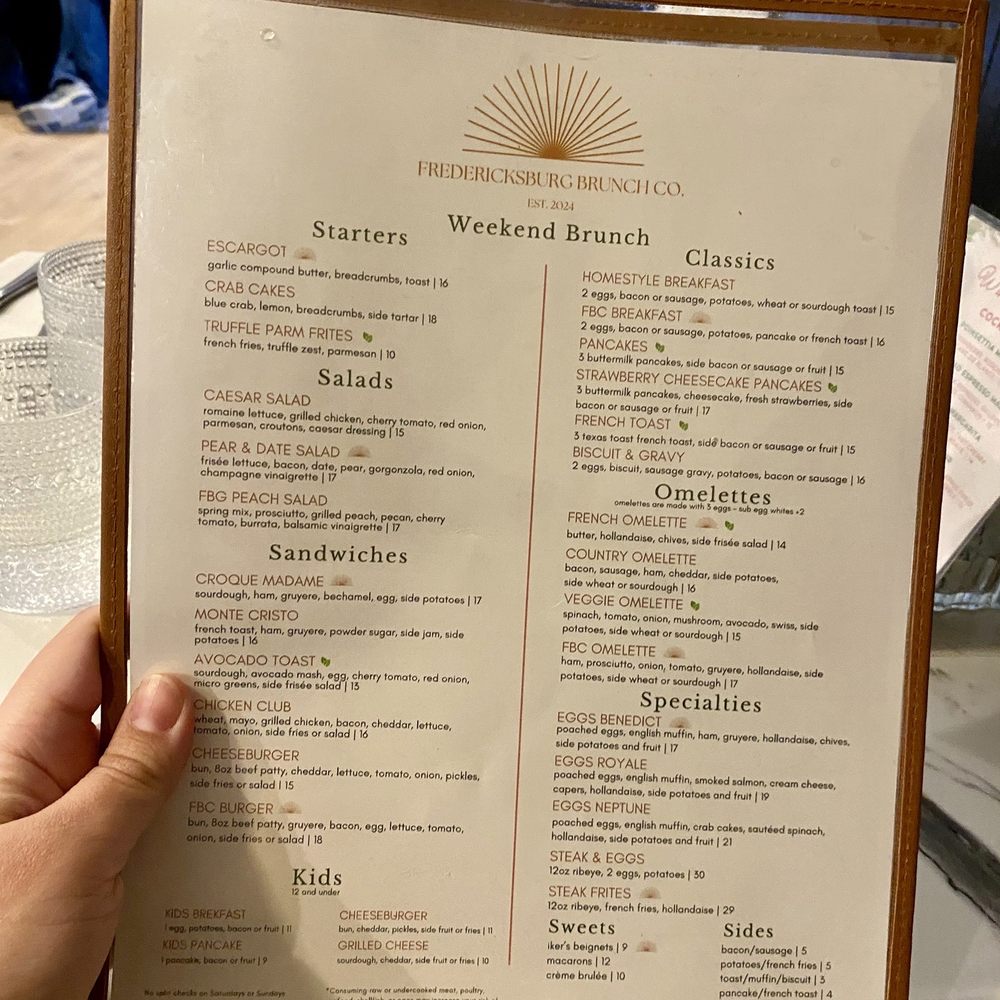 Fredericksburg Brunch - Menu - Breakfast & Brunch Near Me - Fredericksburg, Texas